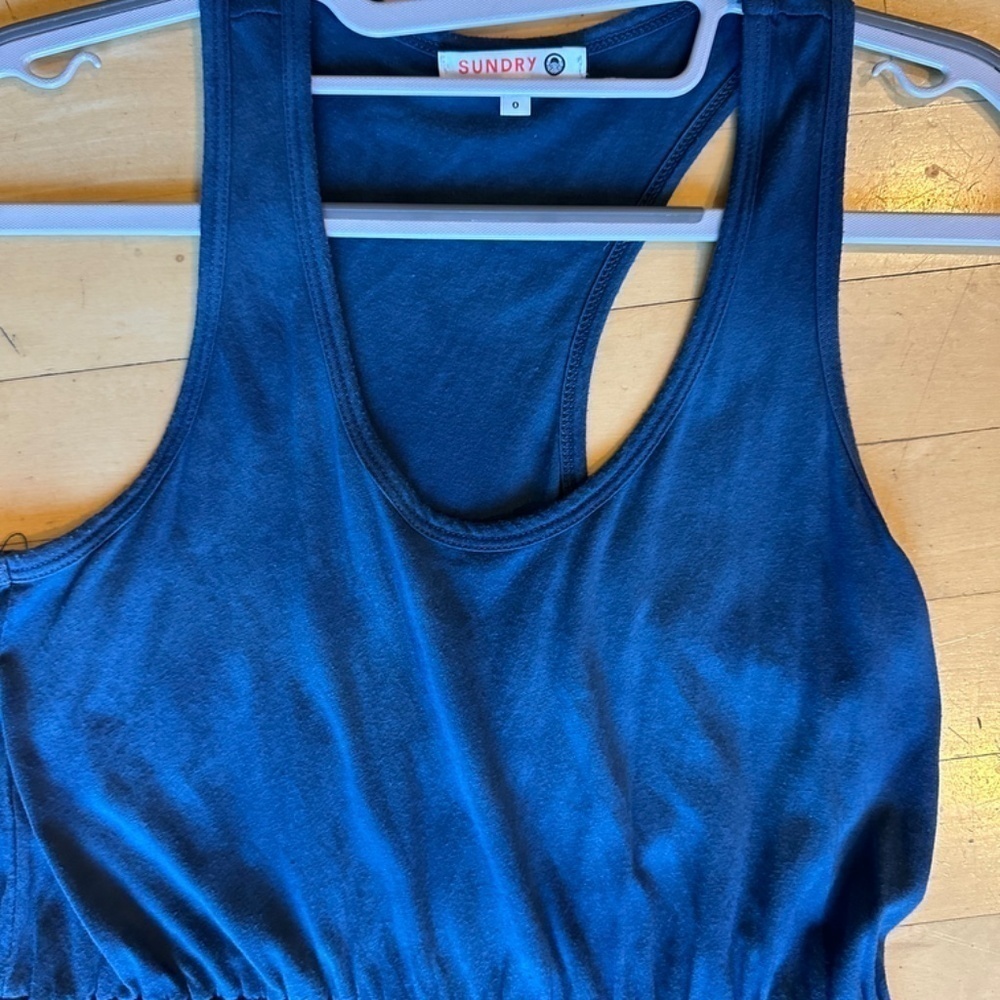 SUNDRY for Evereve Blue Tiered Racerback Long Maxi Dress 0(XS/S). CB2144 - Picture 5 of 6